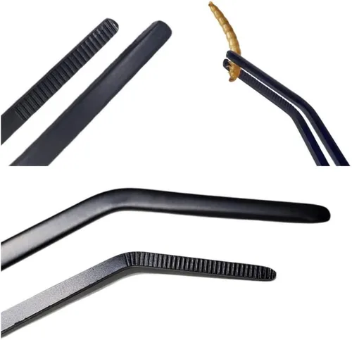 Miniatura 2 de 2 pinzas largas de acero inoxidable para reptiles de 10.5 pulgadas, pinzas de alimentación, lagartos serpiente, gecko y tarántula, terrarios