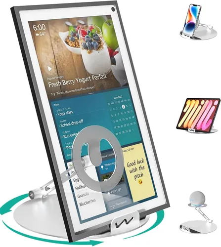 Miniatura 12 de WALI Echo Show 15/21 Stand, Adjustable Stand for Echo Show 15/21 and Up to 18" Tablets/Portable Monitors, 360 Degrees Rotating Tilt Foldable Show