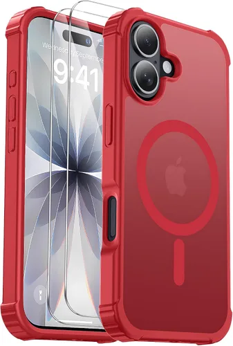 Miniatura 29 de Funda para iPhone Air [compatible con MagSafe] [2 protectores de pantalla] [prueba de caídas de grado militar] Funda magnética resistente