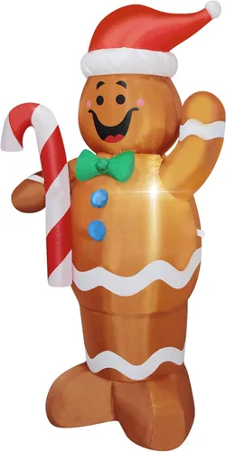 Miniatura 2 de Hombre de Jengibre Inflable de Navidad Iluminado para Interiores y Exteriores Decoración de Patio Navideña Inflable con Ventilador Integrado