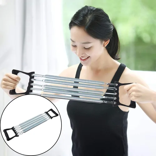 Miniatura 6 de Abaodam Expansor de pecho 5 bandas de resistencia para ejercicio muscular de mano para el hogar, gimnasio, entrenamiento de hombro, equipo de fitness