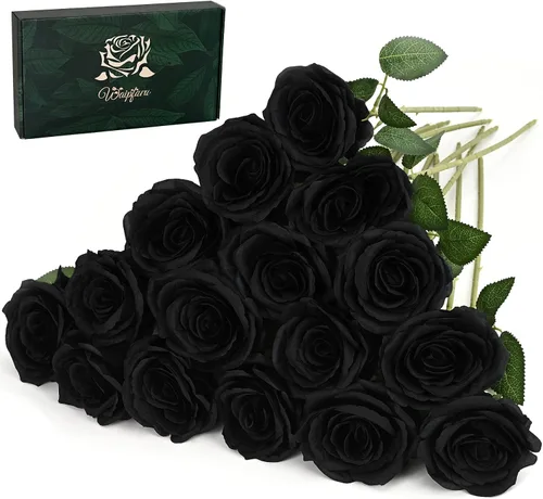 Miniatura 27 de Waipfaru 20 rosas blancas falsas de aliento de bebé, flores artificiales a granel, rosa blanca de seda con tallos largos para ramo de boda, jarrón