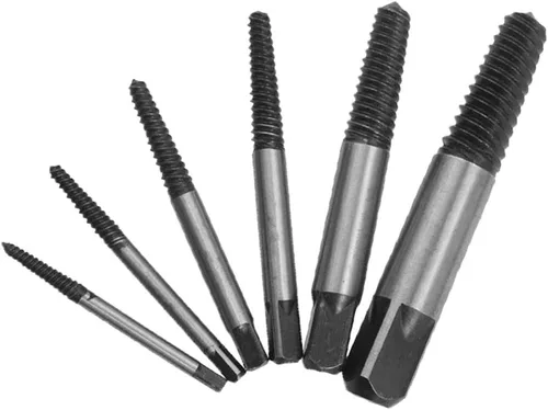 Miniatura 6 de Juego de extractor de pernos rotos de 6 piezas, juego de extractor de tornillos dañados con 1/4 de cambio rápido Arbors Kit de herramientas de rosca