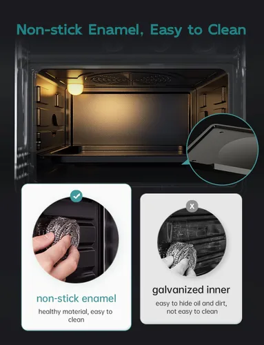 Miniatura 7 de Neretva Horno tostador y freidora de aire, 21 cuartos de galón y 6 en 1, horno tostador compacto, encimera con 5 rebanadas de 1500 W, freidora