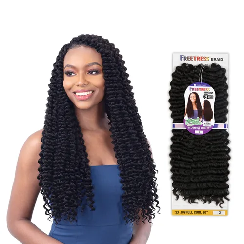 Miniatura 2 de Trenza de ganchillo Freetress - 3 rizos JOYFULL de 20 pulgadas (1 negro azabache)