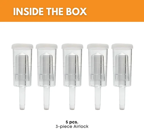 Fastrack Candados para fermentación | Esclusa de aire en forma de S para elaboración de vino y cerveza | Juego de 3 sin BPA para preparar vino,