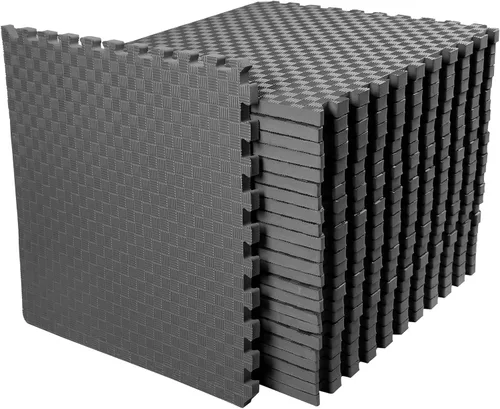 Miniatura 15 de BalanceFrom Baldosa de Espuma EVA Entrelazada para Ejercicio de 24 x 24 pulgadas – Suelo de Rompecabezas Antideslizante para Gimnasio en Casa, Azul