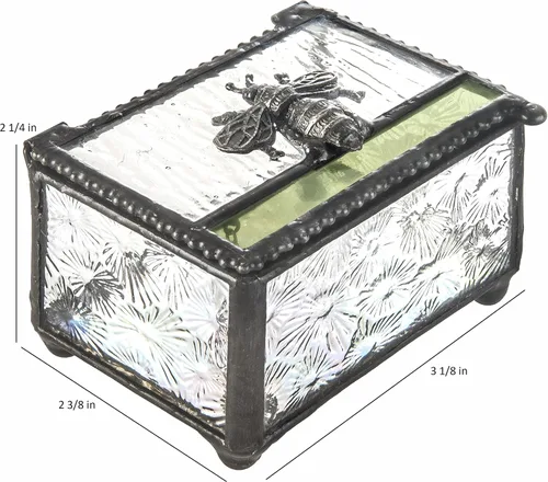 Miniatura 5 de J Devlin -Bee - Caja de cristal para joyas de recuerdo, pequeñas cajas decorativas - Caja 753