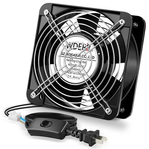 Miniatura 8 de Ventilador axial de metal para muffins AC 110V 120V 4.724 in x 0.984 in doble bola de alto rendimiento ventilador de caja pequeña para proyectos