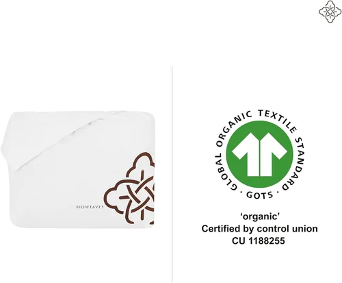 Miniatura 7 de Bioweaves Funda de Colchón de Algodón 100% Orgánico, Certificado GOTS, Cubrecolchón Acolchado Refrescante Ajustable de 300 GSM y Protector con Blanco