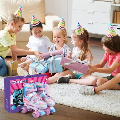 Miniatura 7 de Patines de Ruedas, Patines de Ruedas Ajustables de 4 Tallas para Niños, Ruedas con Luces y Adorables Diseños de Dibujos Animados, Múltiples Capas