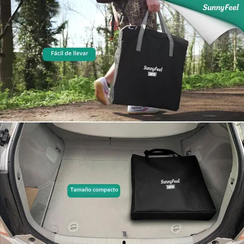 Miniatura 6 de SUNNYFEEL Silla de directores de camping, resistente, silla plegable portátil de gran tamaño con mesa auxiliar, bolsillo para playa, pesca, viaje