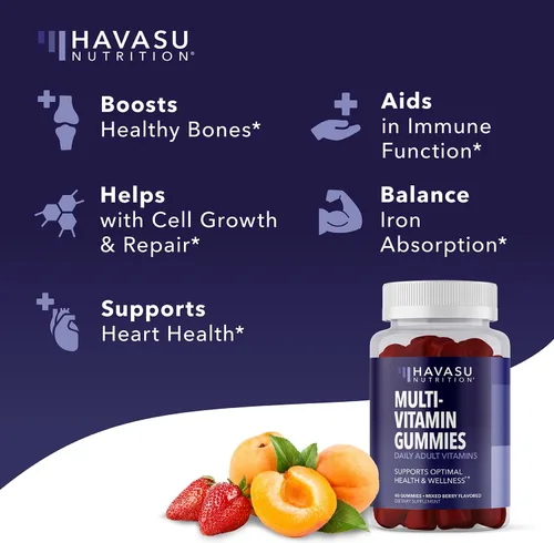 Miniatura 5 de Gomitas multivitamínicas para adultos, gomitas diarias con vitamina C, D y zinc para hombres y mujeres, 60 unidades, apoyo nutricional GLP-1