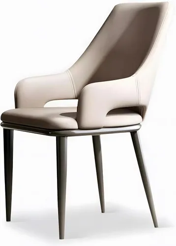 Miniatura 7 de Juego de 2 sillas de comedor modernas, sillas de metal con costuras y patas de metal, sillas de cocina modernas tapizadas de piel sintética, silla