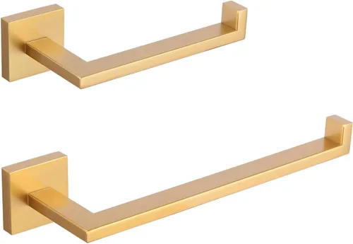 Miniatura 12 de GERZWY Juego de accesorios de baño de 2 piezas de acero inoxidable contemporáneo montado en la pared - Soporte para papel higiénico con anillo