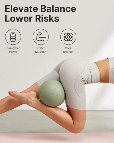 Miniatura 4 de YOTTOY Pelota de ejercicio pequeña, pelota de pilates de 9 pulgadas con tecnología antiestallido para estabilidad, ideal para yoga, pilates, terapia