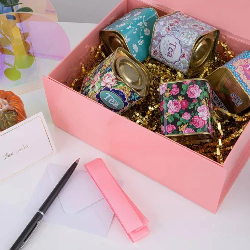 Miniatura 2 de 5 cajas de regalo rosa con cinta de 9.5 x 7 x 4 pulgadas, caja de regalo resistente con tapa para embalaje de regalo, cajas de almacenamiento