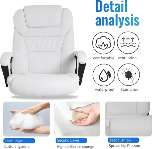 Miniatura 5 de PayLessHere Silla de oficina grande y alta, silla de escritorio, ergonómica, para computadora, soporte lumbar, respaldo alto, piel sintética