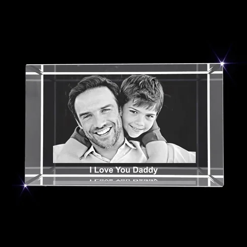 Miniatura 9 de Cristal grabado con foto 3D personalizada (rectángulo grande (3.1 x 4.7 x 2.4 pulgadas)