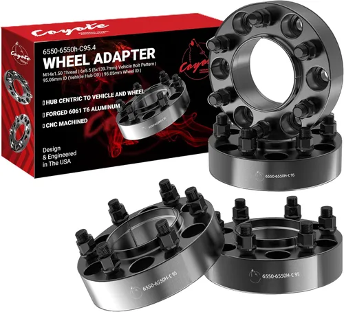 Miniatura 19 de Wheel Accessories Parts 4 adaptadores de espaciadores de rueda centrados en buje de 6 x 5.5, 0.236 x 5.500 in, 1.25 pulgadas de grosor, 3.063 in