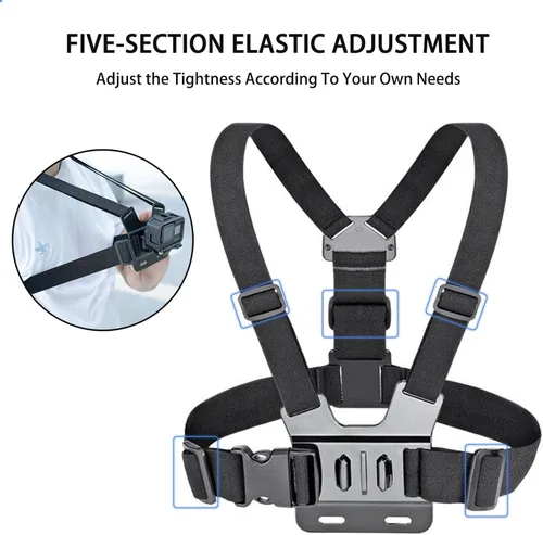 Miniatura 6 de Soporte ajustable para arnés de correa de pecho para teléfono celular, soporte de clip para iPhone, GoPro Hero, AKASO, DJI Osmo cámaras de acción