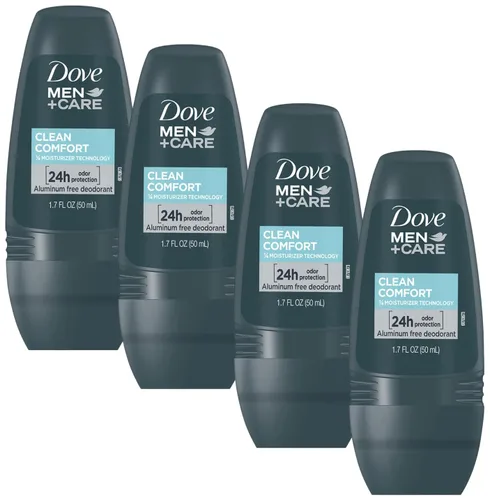 Miniatura 7 de Dove Men+Care Clean Comfort - Desodorante enrollable sin aluminio, para protección contra olores de axilas durante todo el día, paquete de 4, 1.7