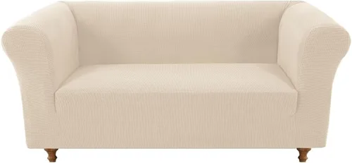 Miniatura 15 de Funda elástica Chesterfield para sofá, funda de tela jacquard para sofá biplaza de 2 cojines, protector de muebles antideslizante resistente a
