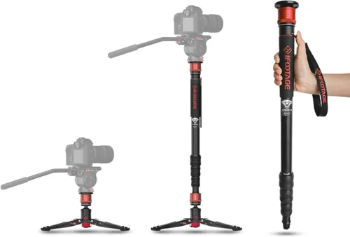Miniatura 9 de IFOOTAGE Monopod para cámara de 71 pulgadas, Cobra 3 A180F, monopie de ajuste rápido con pies, bastón, trípode base CB3, para fotografía de cámara