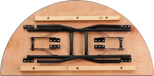 Miniatura 6 de EMMA + OLIVER Mesa de banquete plegable de madera semicircular de 4 pies - Mesa para eventos y catering