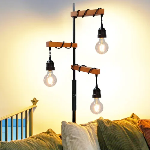 Miniatura 4 de Lámpara de pie industrial regulable, moderna lámpara de pie de árbol de granja para sala de estar, dormitorio, oficina, decoración rústica del hogar