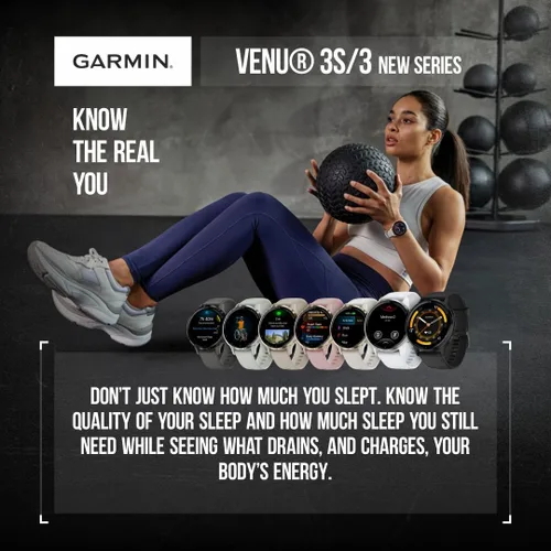 Miniatura 5 de Reloj inteligente Garmin Venu 3 GPS con pantalla AMOLED de 45 mm, características avanzadas de salud y fitness, hasta 14 días de batería, modo
