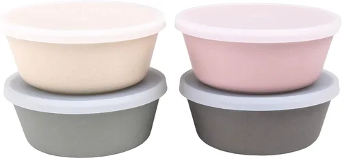 Miniatura 15 de WeeSprout Cuencos de bambú para niños con tapas, juego de cuatro cuencos de tamaño para niños 10 oz, para cereales, sobras y bocadillos, aptos