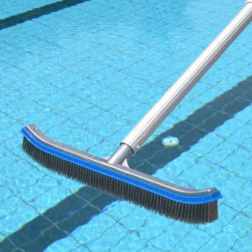 Miniatura 7 de Cepillo de piscina para limpiar paredes de piscina, azulejos y suelos, cepillo de cerdas de alambre de acero inoxidable de aluminio resistente de 18