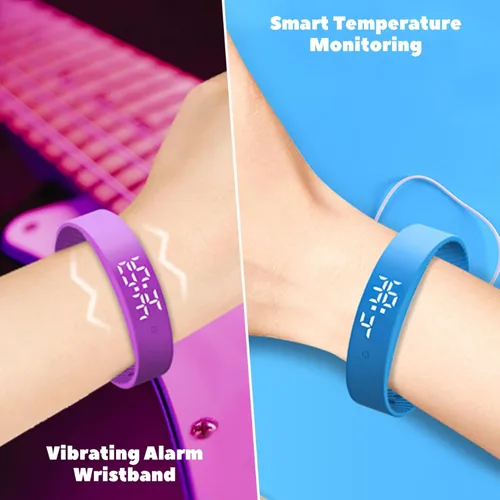 Miniatura 5 de Pulsera de alarma vibratoria con vibración silenciosa, reloj de pulsera impermeable para personas que duermen pesadas, estudiantes y niños, diseño