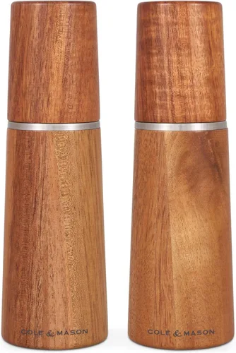 Miniatura 9 de Cole & Mason Marlow - Molinillo de sal de madera gris rústico, molinillo de sal equilibrado, herramientas de especias recargables, ajustes