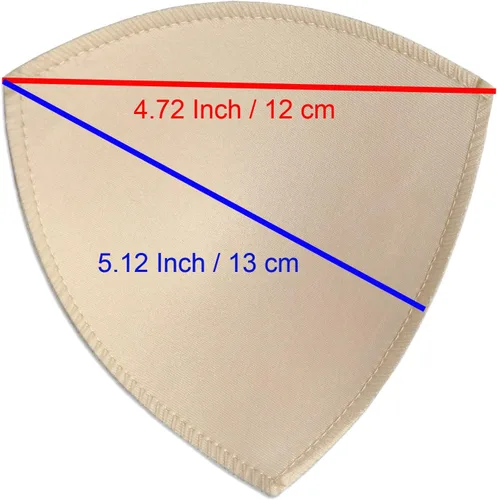 Miniatura 5 de 3 Pairs Removeable Triangle Bra Pads Inserts for Bikinis Top, SportYoga Bra, Swimsuit, AB,CD Cups Optional-Beige