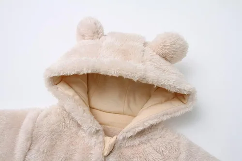 Miniatura 3 de Newborn Baby Snowsuit Fleece Lined Onesie Outfits Warm Hooded Romper for Infant