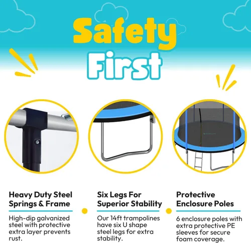 Miniatura 2 de SkyBound Trampolín con red de seguridad – 10 pies, 12 pies, 14 pies, 15 pies, 16 pies, trampolines grandes para exteriores aprobados por ASTM