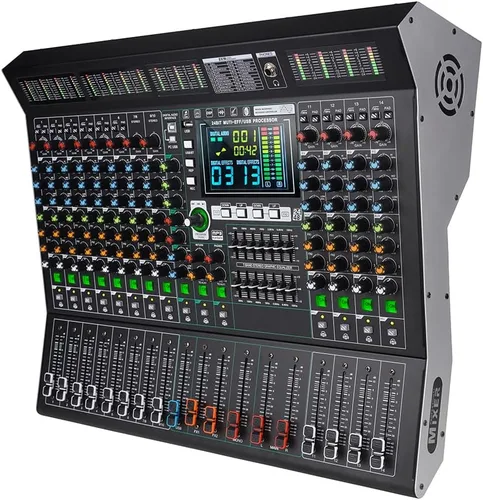 Miniatura 11 de GF8PRO - Consola de DJ profesional de 8 canales, con ecualizador de 7 etapas, 99 efectos de reverberación, pantalla LCD a color, función de silencio