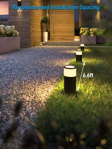 Miniatura 7 de LEONLITE Paquete de 8 luces de camino de bajo voltaje, luz LED de 4.5 W, bolardo de paisaje de 12 V, carcasa de aluminio, resistente al agua IP65, 5