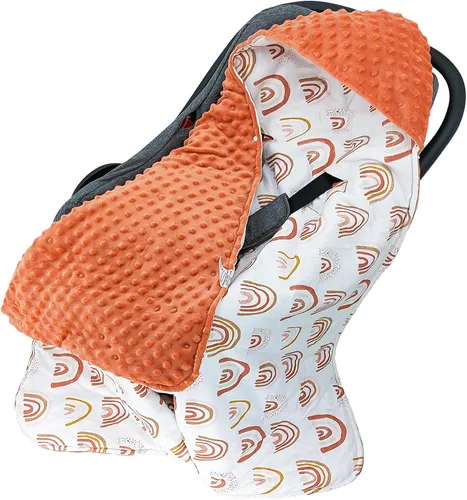 Miniatura 9 de Miracle Baby Manta para asiento de automóvil, manta de algodón transpirable de 2.5 TOG con arnés de 3 puntos, envoltura suave de lunares Minky