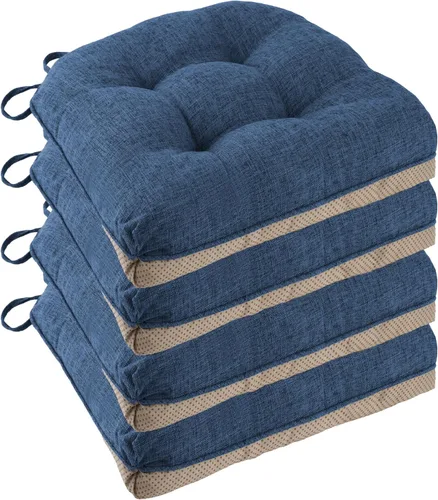 Miniatura 9 de Cojines Antideslizantes para Sillas de Comedor Juego de 4 Cojines para Sillas de Cocina 18"x18"x3" Cojines para Sillas Acolchados Cómodos y Suaves