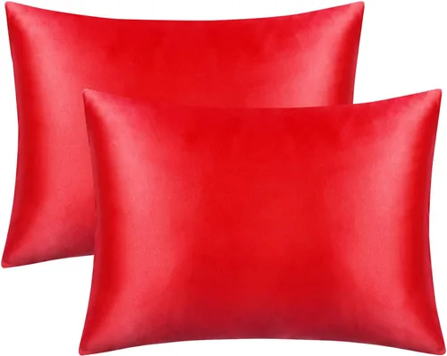 Miniatura 10 de FLXXIE Paquete de 2 fundas de almohada estándar de satén con cremallera para cabello y piel, sedosas y súper suaves (20 x 26 pulgadas), fundas