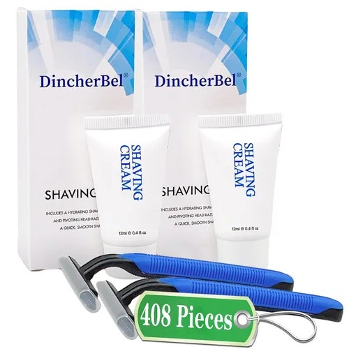 Miniatura 7 de Kit de afeitado a granel, afeitado suave desechable y crema (0.42 oz), artículos de tocador envueltos individualmente para hotel, Airbnb, sin hogar