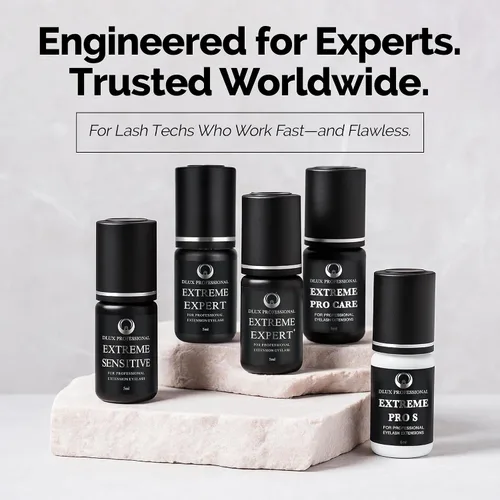 Miniatura 6 de DLUX PROFESSIONAL Pegamento de extensión de pestañas para profesionales – 8 semanas de retención, 1 segundo de tiempo de secado, sin látex