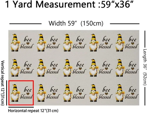 Miniatura 2 de The Yard - Tela de abeja de 1 yarda de caricaturas lindas abejas decorativas impermeables para exteriores, para niños, adolescentes y adultos, tela