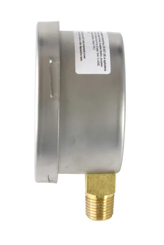 Miniatura 3 de Diafragma baja presión cápsula manómetro, 2-1/2" dial, 0-8 oz/0-15in H2O Rango, 1/4" NPT montaje inferior, caja de acero inoxidable, latón internos