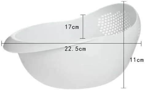 Miniatura 8 de Colador de plástico para arroz, colador de cocina, con asas, colador de arroz, colador, colador, utensilios de cocina (azul)