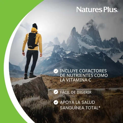 Miniatura 3 de NaturesPlus Hema-Plex Iron - 60 cápsulas de acción rápida - 85 mg de hierro quelado + vitamina C y bioflavonoides para glóbulos rojos saludables