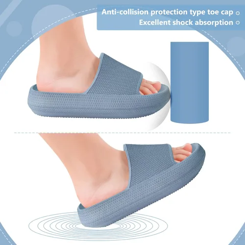 Miniatura 5 de FJPTREN Zapatos de nube para niños y niñas, sandalias acolchadas antideslizantes, zapatos de ducha ligeros, plataforma para niños, suela gruesa